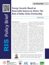 Energy Security Based on Renewable Sources in Africa: The Role of India-Africa Partnership