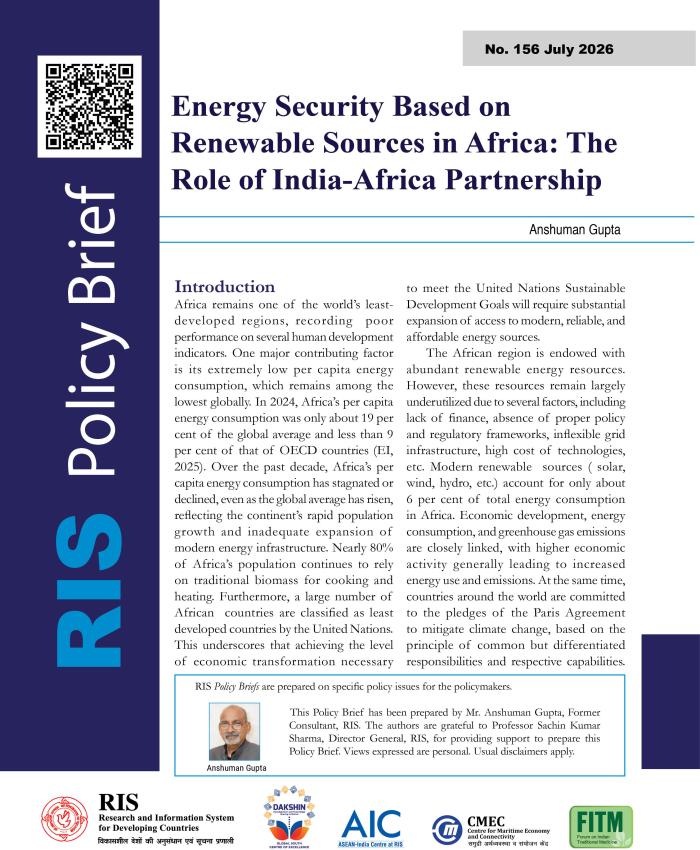 Energy Security Based on Renewable Sources in Africa: The Role of India-Africa Partnership